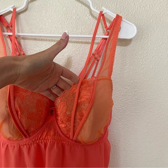 Cacique light Orange lace strappy babydoll slip 38DD - Picture 3 of 8